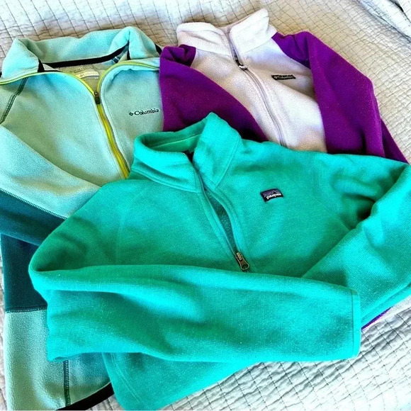 Set of 3 Sweaters 2 Columbia and 1 Patagonia- Girl - 14 - Picture 1 of 15